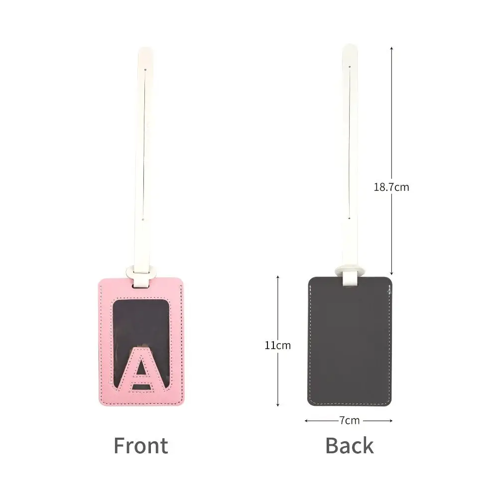 

Solid Color 26 Letter Name Luggage Tag Baggage Name Tags Information Card Airplane Suitcase Tag Travel Accessories PU