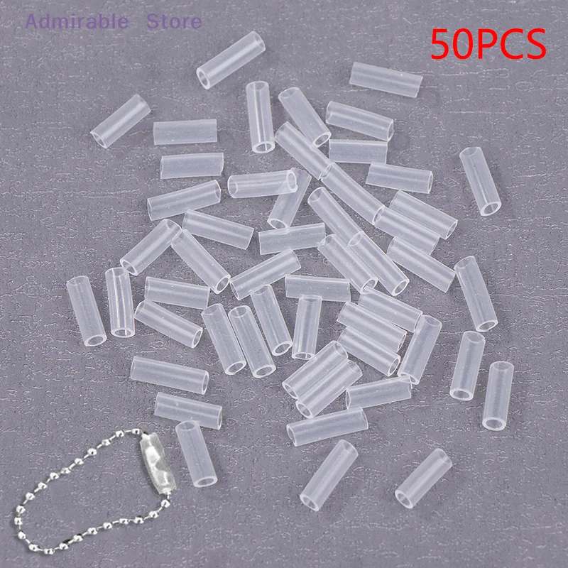 w50Pcs Bead Chain Anti-lost Cover Pendant Acrylic Card Chain Falling Off Key Ring Protective Cover To Prevent Falling Bead Chain