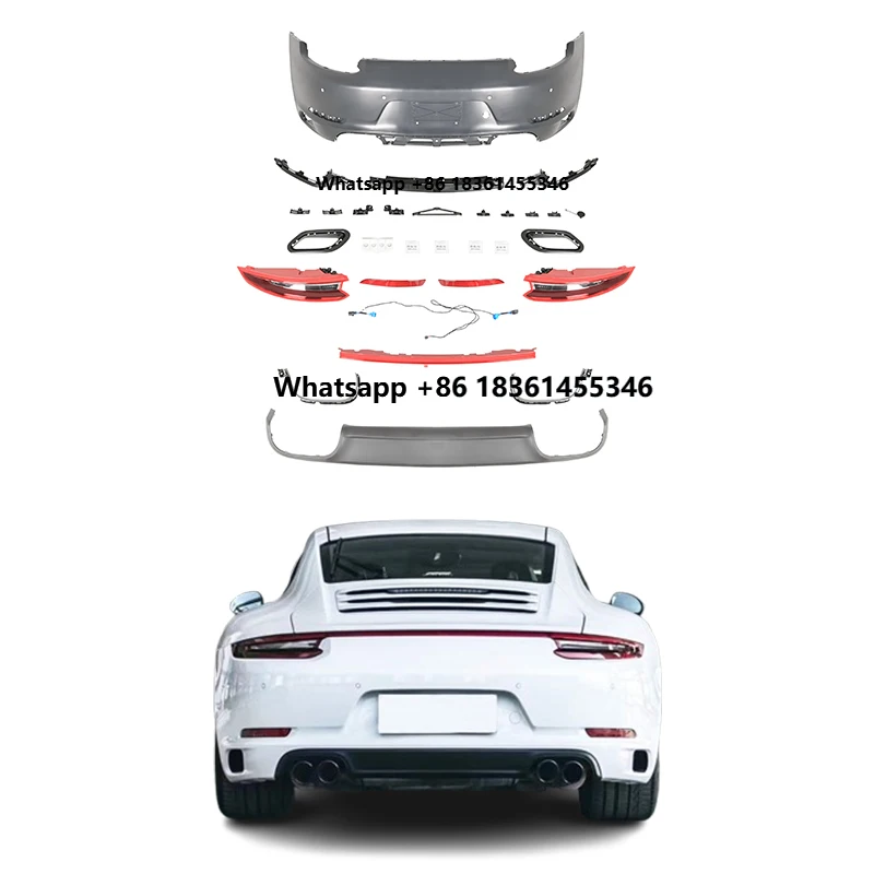 

For 911 2012-2019 991 Car Body Kit with Rear Bumper Upgrade and Taillights New Condition Fog Light Cut-Outs Suitable