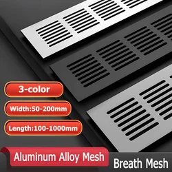 Width 50/60/80/100/150/200mm Ventilation Grills Aluminum Alloy Breathable Mesh Length 100-1000mm Cabinet Air Vent Cover Exhaust