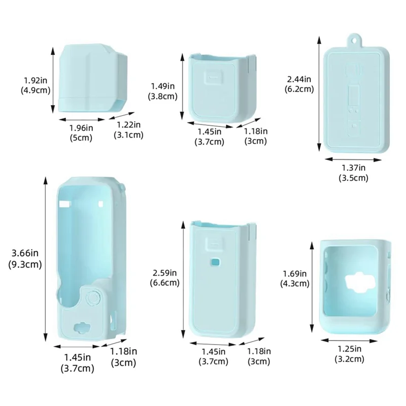 AA87 Funda para DJI Osmo Pocket 3 Funda protectora de silicona suave con funda para el cuerpo, cubierta protectora de lente, fundas de agarre A-Blue