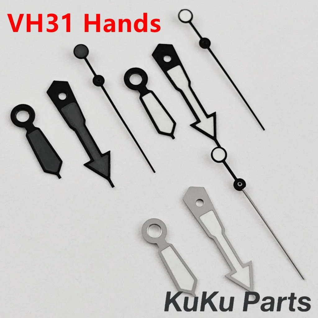 VH31 Uhrzeiger-Set passend für VH31A VH60 VH61 Uhrwerk DIY Quarz-Uhr-Reparatur-Ersatzteile grün leuchtende SKX Uhrzeiger