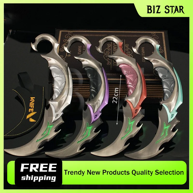 22 ซม./8.66in Valorant เกม Predatory Impression Claw มีดขนาดใหญ่รุ่นส่องสว่างโลหะอาวุธรุ่นเครื่องประดับของเล่นเด็ก