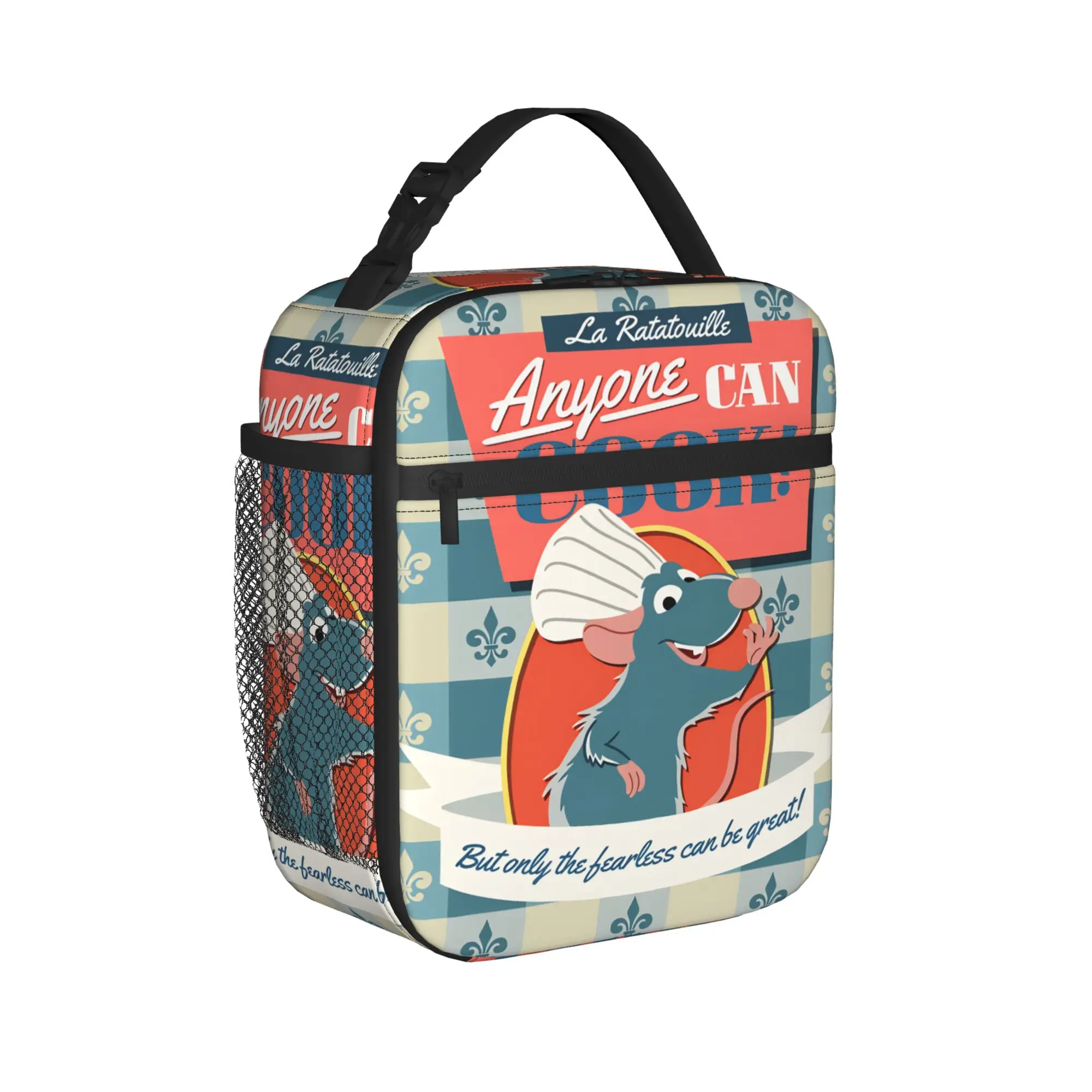 Ratatouille Lunch Bag  Fun Lunch Box School Portable Zipper Thermal Lunch Bags For Women Oxford Graphic Design Cooler Bag