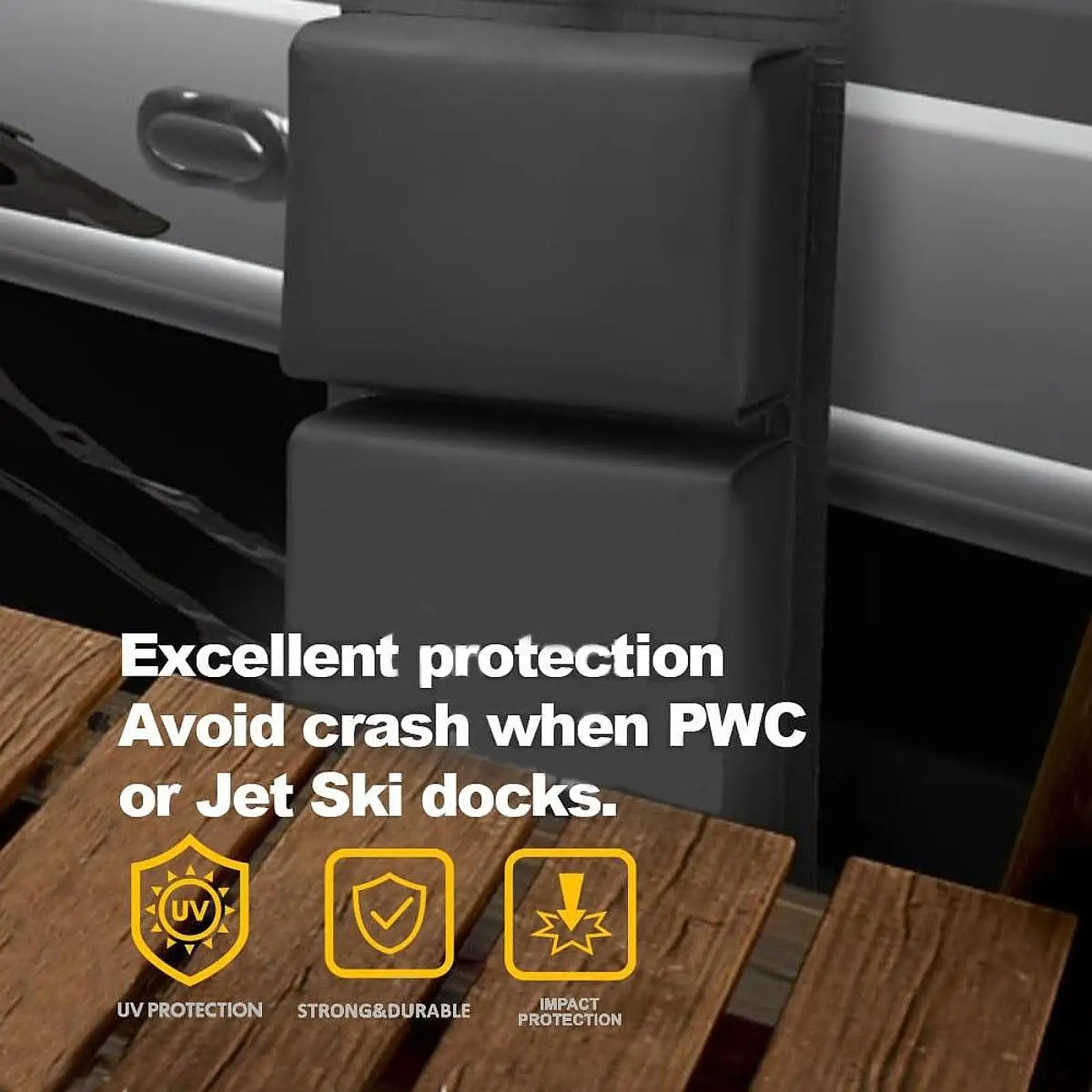 2Pcs Pwc Boat Protector,Easy to Store High Performance,Professional Convenient for Docking with Elastic Cords Accessory