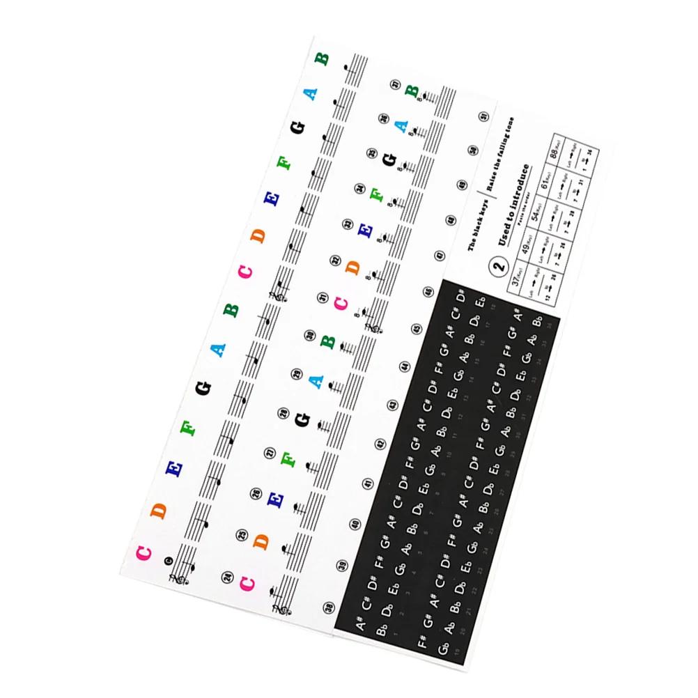 

1 Set Keyboard Stickers Adhesive For 61 Key Electronic Piano Beginner Learning Tool Piano Accessories Music Instrument Supplies