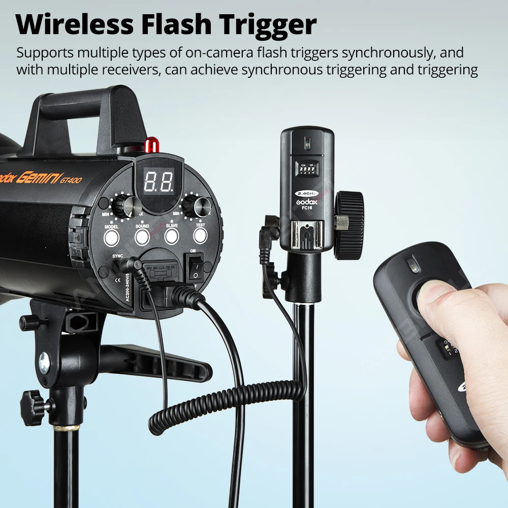 Godox FC-16 2.4GHz 16 Channels Wireless Remote Flash Studio Trigger & Receiver Shutter for Canon Nikon Camera