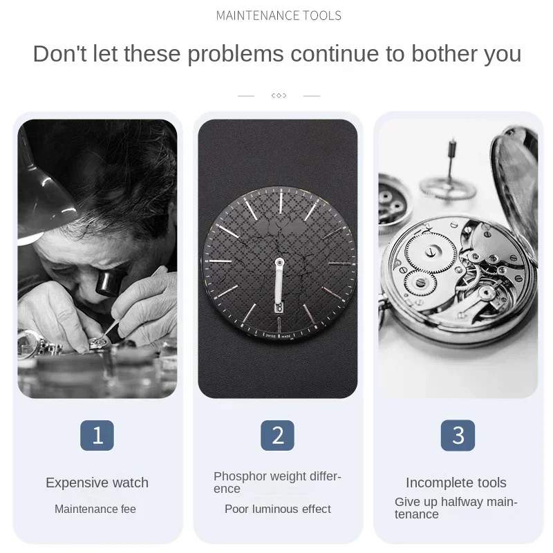 Watch Repairing Fluorescent Powder 4 Colors Multifunctional Luminous Powder Kit with Tray Pen Watch Repair Tool for Watchmakers image 5