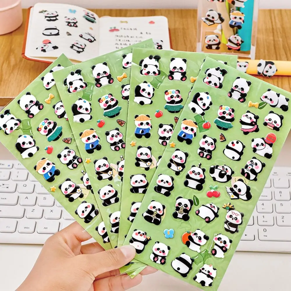 Handmade Sticker 3D Bubble Panda PVC Sticker Waterproof Decorative Panda Bubble Sticker DIY Cartoon Foam Stickers Stationery