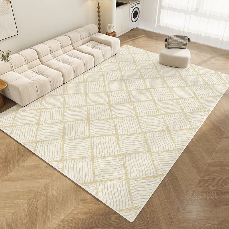 Cream Style Living Room Waterproof Carpet Wipe Free Coffee Table Non Slip Carpets Light Luxury High End Bedroom Anti Fouling Rug