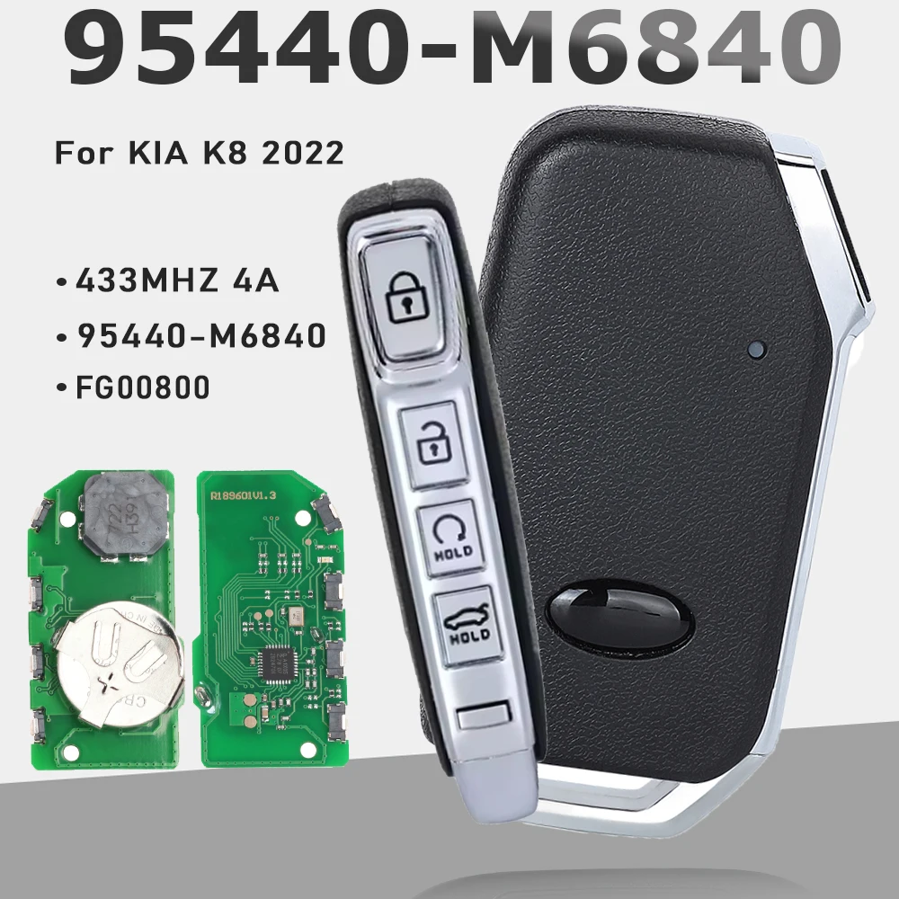 

KEYECU 95440-M6840 4 кнопки умный дистанционный брелок 4A чип 433 МГц бесконтактный контроль для KIA Cerato 2022 2023