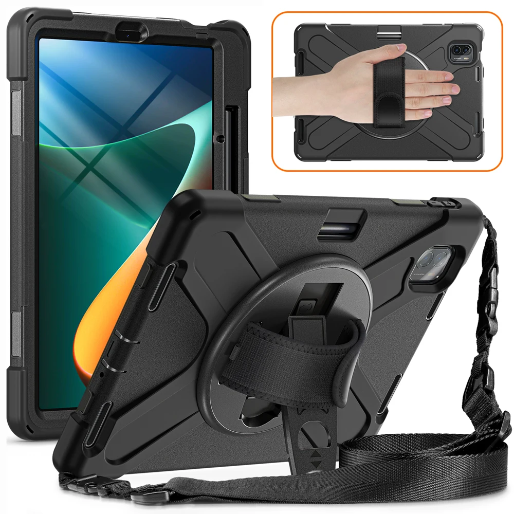 

For Xiaomi Mi Pad 5 Case MiPad 5 Pro 11" 2021 Kids Case Heavy Duty Shockproof Rugged Cover with Kickstand Hand Shoulder Strap