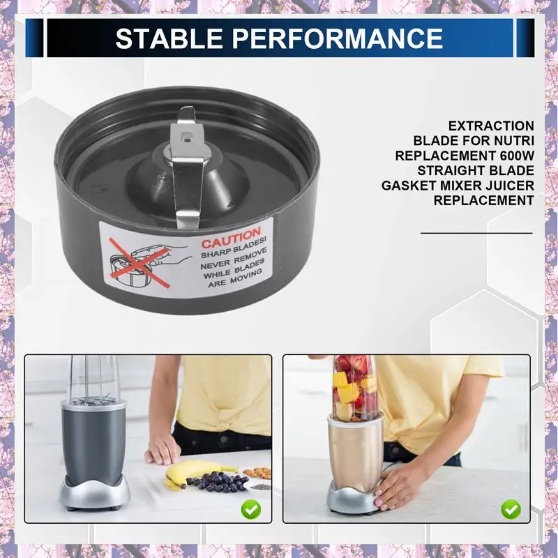L73A 2025-Extraction Blade For Nutribullet Nutri Replacement 600W Straight Blade Gasket Mixer Juicer Replacement