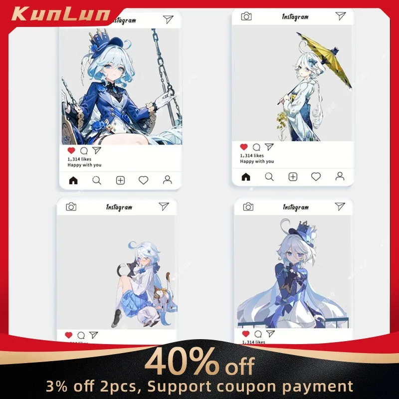 

4 Styles Genshin Impact Game Peripherals Furina Acrylic Stand Collectible Desk Ornaments Best Birthday Gifts for Girlfriends