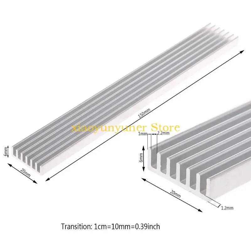 P9JB 150x20x6mm Aluminum Heatsink Strip Cooling Computer Electronic Radiator Cooler