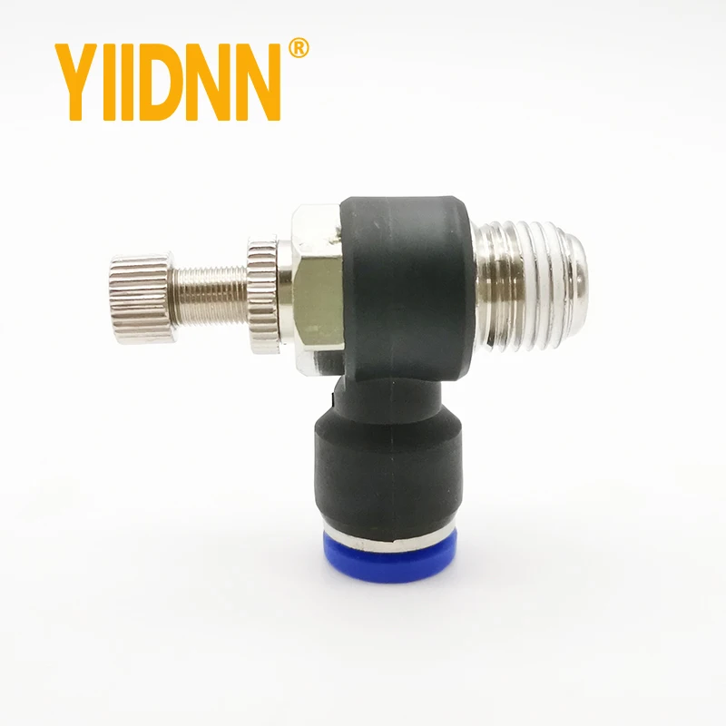 SL هوائي خنق سرعة تحكم صمام 1/8 ''1/4" 3/8 "1/2" ذكر الموضوع اسطوانة صمام خنق منظم ضغط