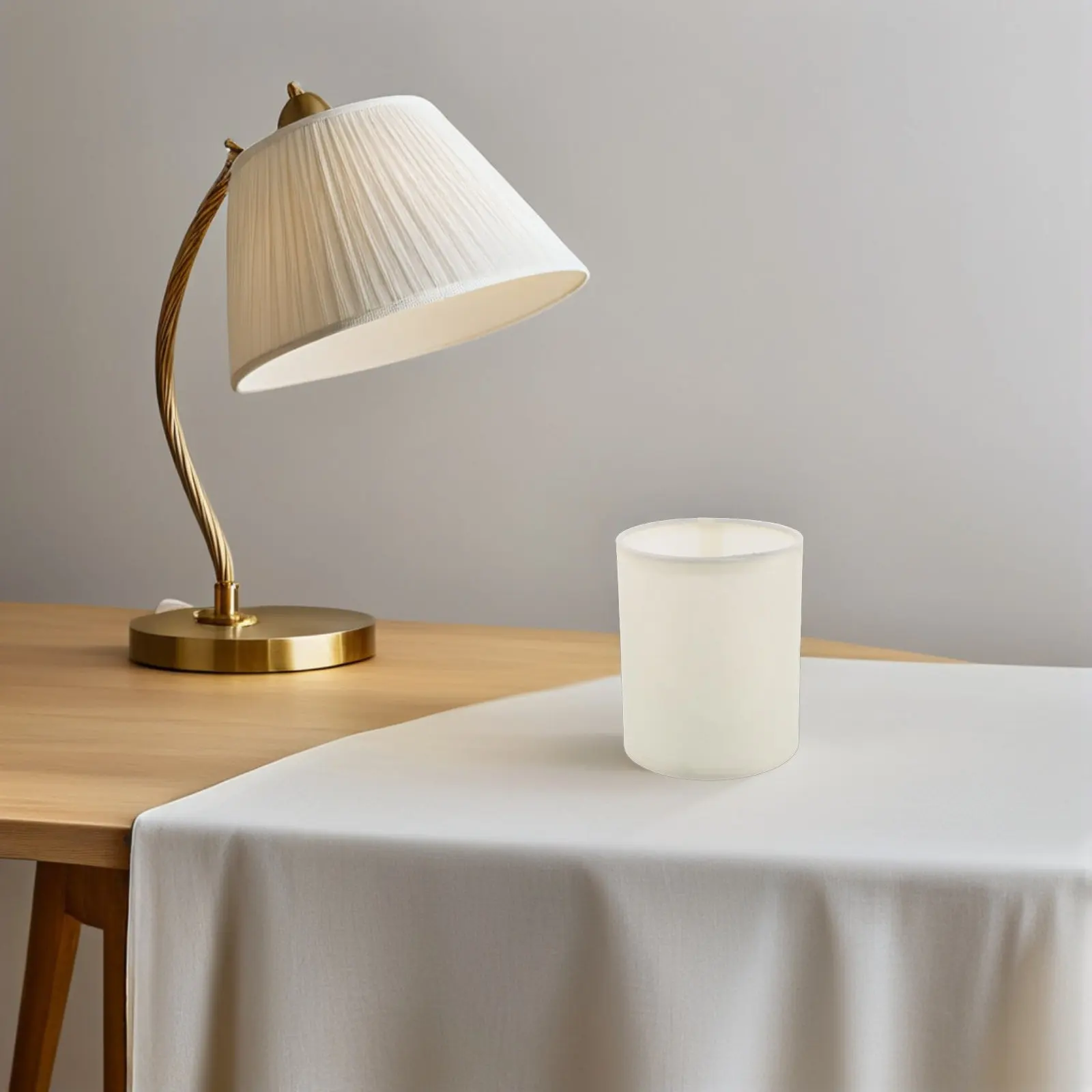 Bedroom Lamp Shade Fabric for Table Lamps Small Cylinder Design Thick Lined Cloth Material Anti Glare Soft Ambient Light