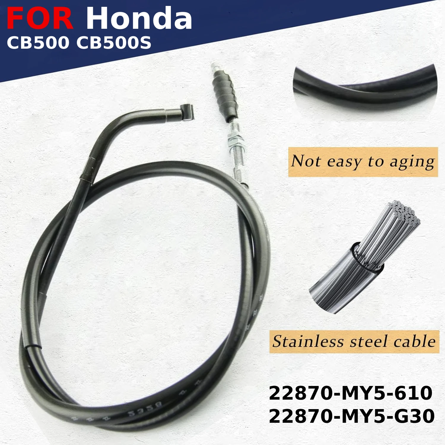 

Motorcycle Parts Clutch Cable Pull Brake Line For Honda CB500 CB500S 1998-2002 1994 1995 1996-2003 22870-MY5-G30 22870-MY5-610