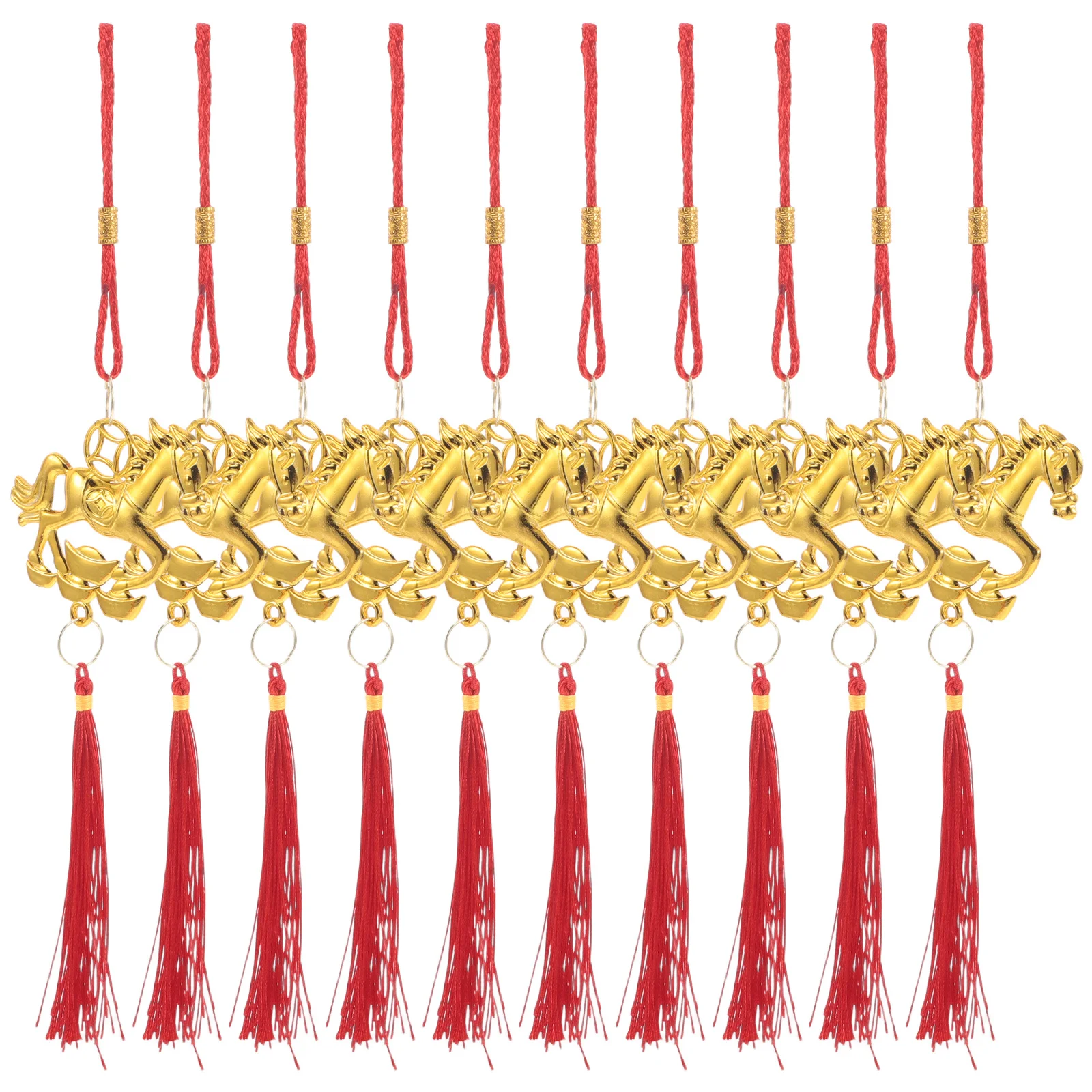 

20pcs Horse Pendant Chinese New Year Hanging Ornaments Zodiac Decor For Lunar New Year Party Home Office Decoration Lucky Tassel