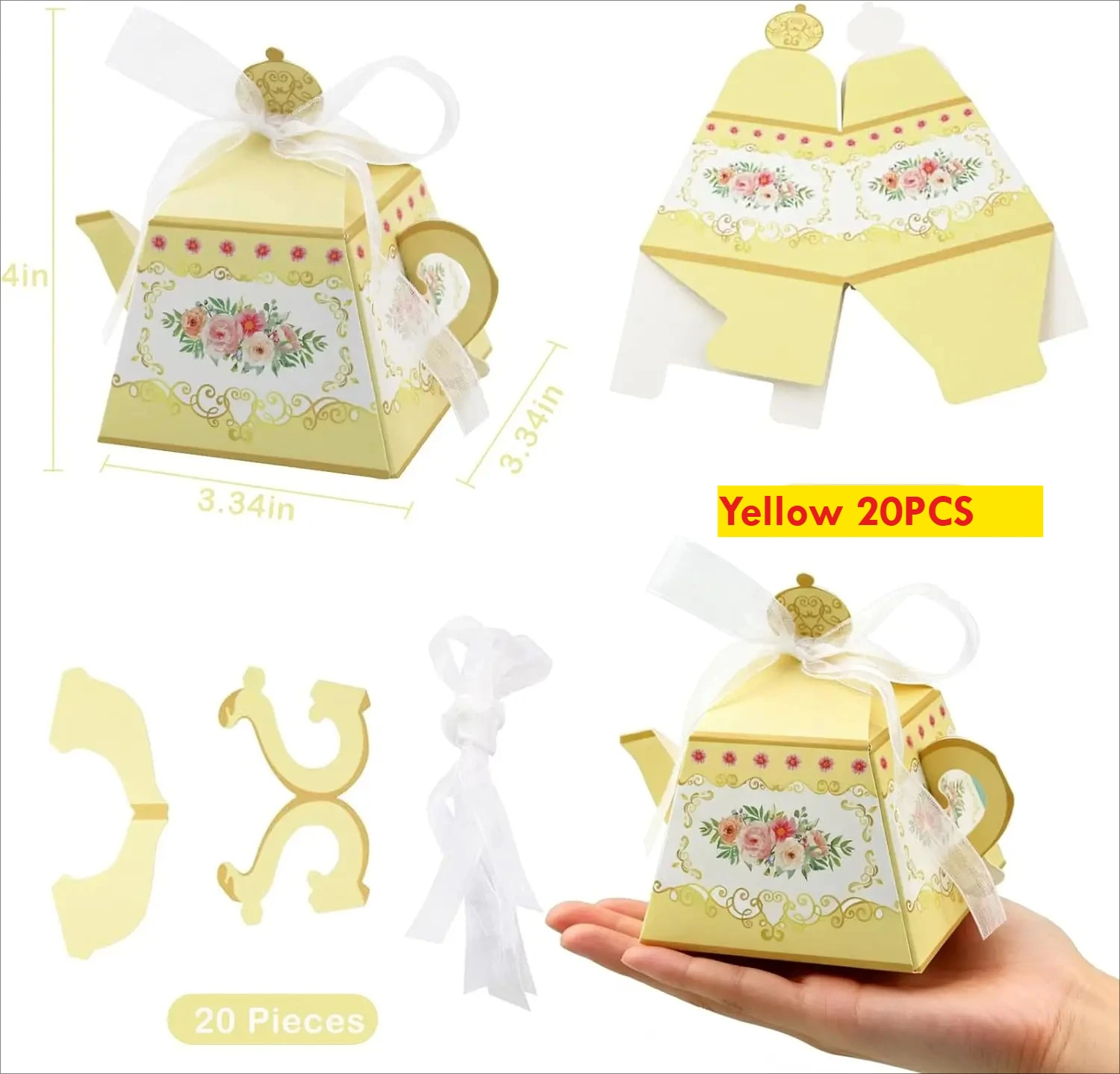 Retro Teapot Shape Paper Candy Box, Wedding Favor