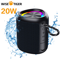 WISETIGER A46 Max Portable Bluetooth Speaker Balanced/Subwoofer Sound Box BT5.3 Outdoor Speaker with LED Light, TF Slot &AUX-IN