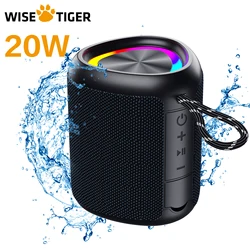 WISETIGER A46 Max 20WPortable Bluetooth Speaker Balanced/Subwoofer Sound Box BT5.3 Outdoor Box with LED Light TF Slot&AUX-IN