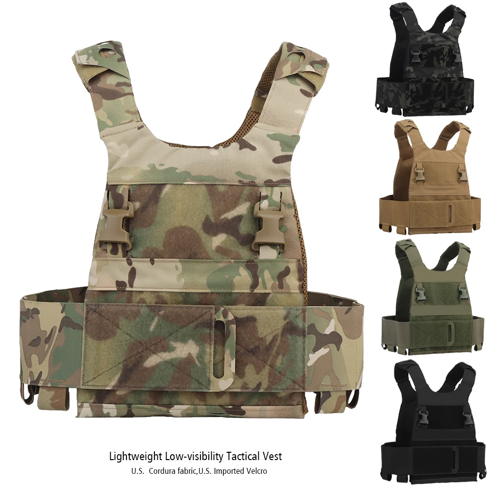 

FCPC Tactical Vest Low Visibility Lightweight Militar Molle Magazine Airsoft Paintball CS Outdoor Protective Breathable Vest