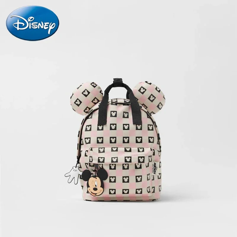 disney-2026-nova-xadrez-impressao-mochila-infantil-moda-estudante-saco-de-escola-bonito-dos-desenhos-animados-mochila-para-meninos-e-meninas