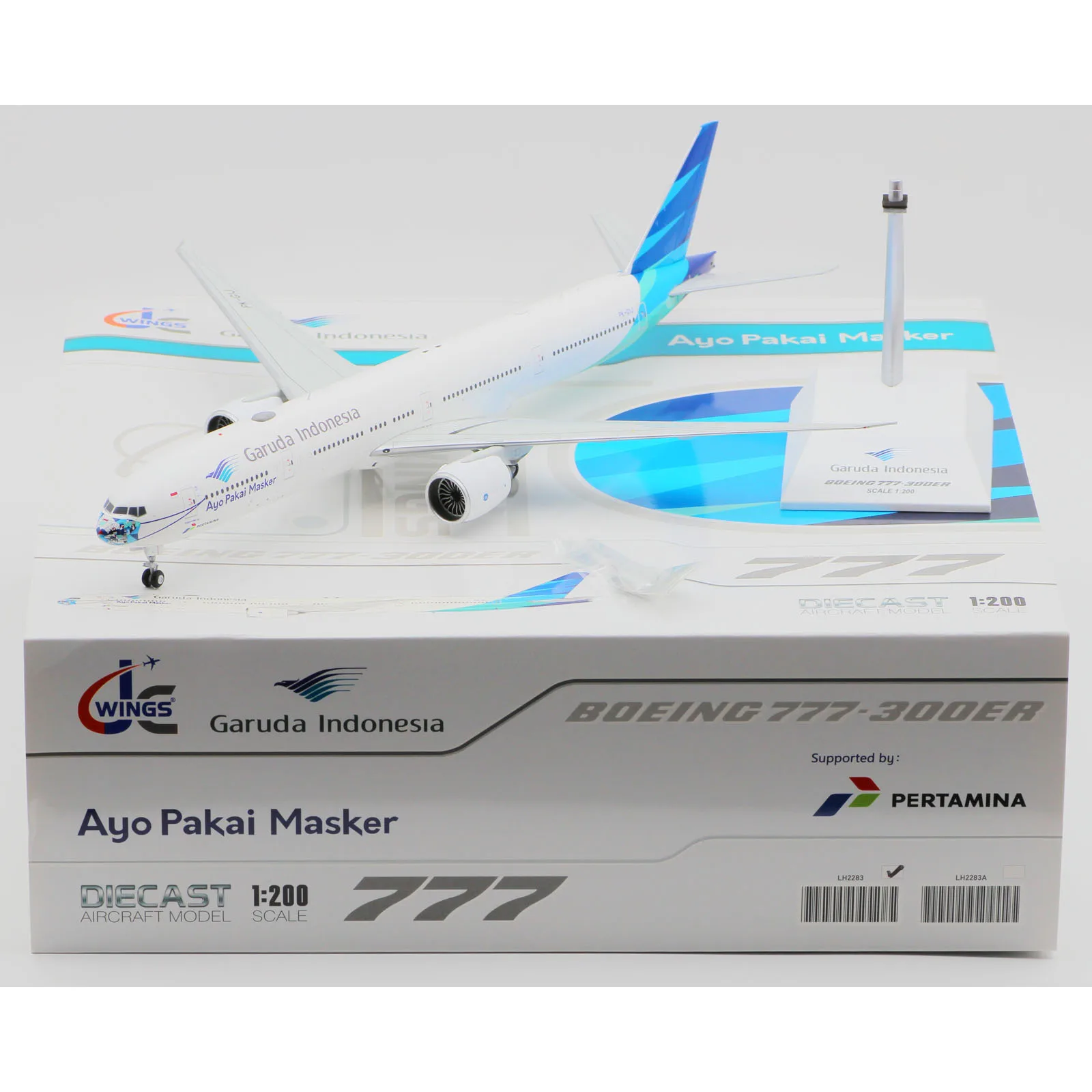 LH2283อัลลอยด์สะสมของขวัญเครื่องบินเจซีวิงส์1:200 Garuda Indonesian Boeing B777-300ER Diecast เครื่องบิน PK-GIJ เจ็ท