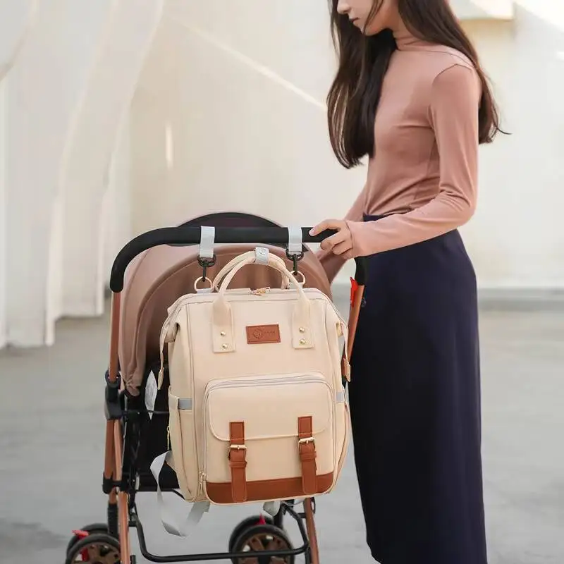 Borsa per mamma Mamma Bambino Spalla singola/doppia Zaino femminile in pelle da donna Borsa da viaggio per esterni di grande capacità Maternità