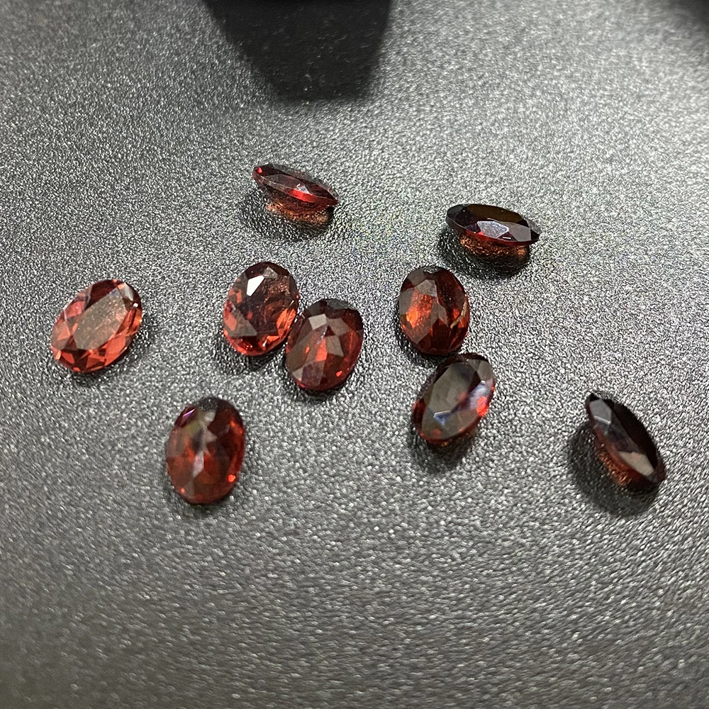 100% Natural Stone Oval Cut 7X5mm 0.85Ct Loose Gemstone Garnet For Ring Earring Jewelry Making Accessories