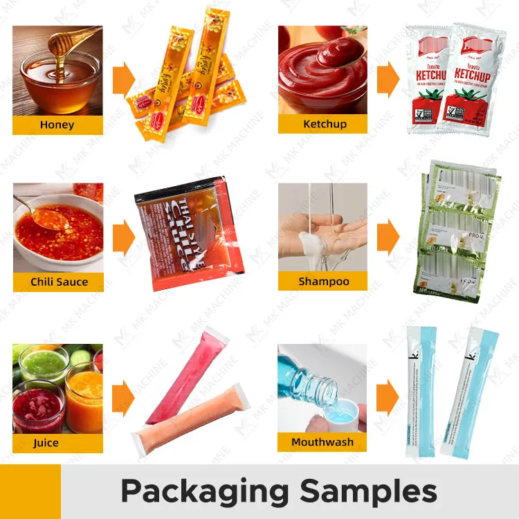 Automatic High Speed Sachet Sandwich Salad Dip Packaging Liquid Tartare Sauce Fried Fish Fillet Sauce Packing Machine