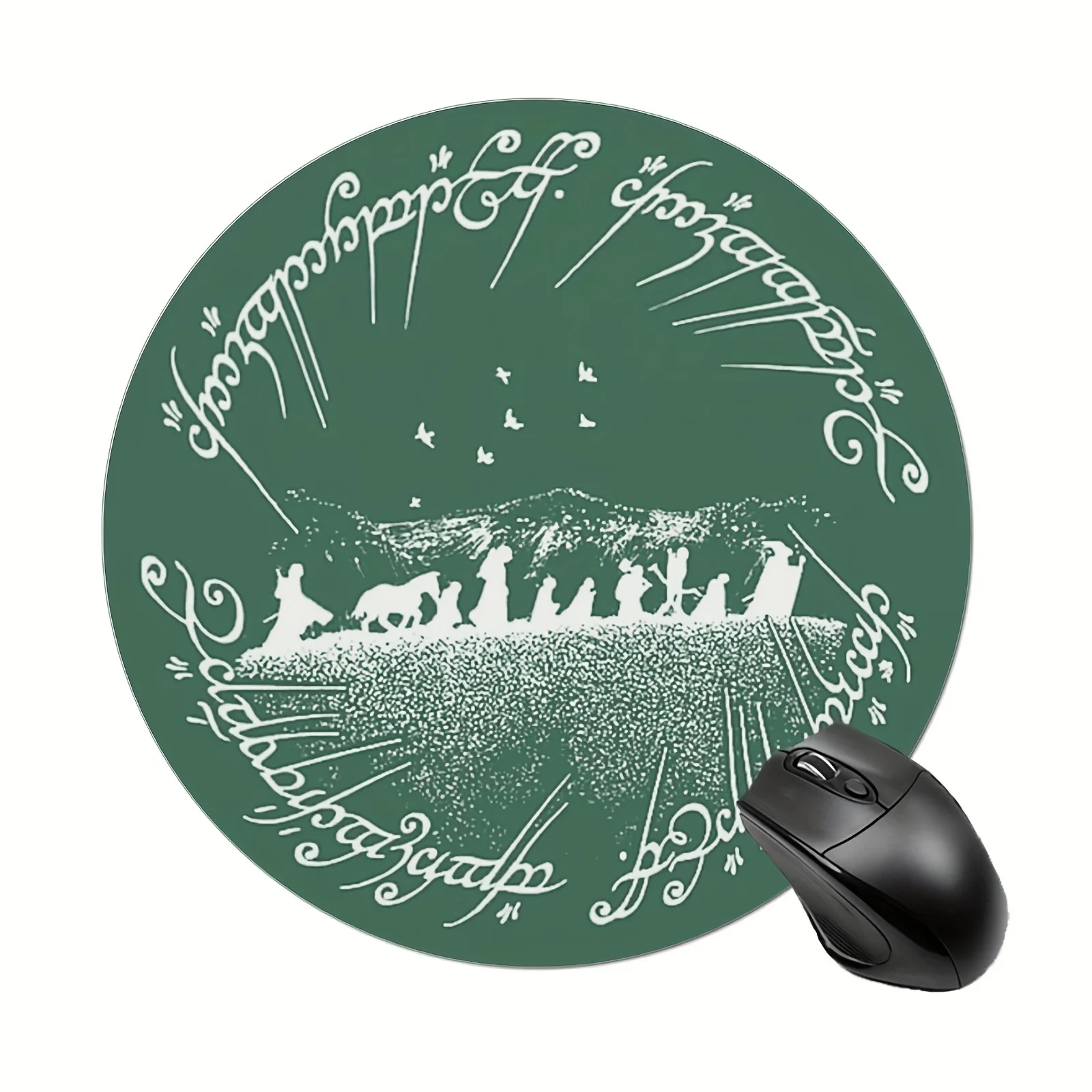 

The green circular design mouse pad is a high-quality computer game accessory suitable for both home use and professionals