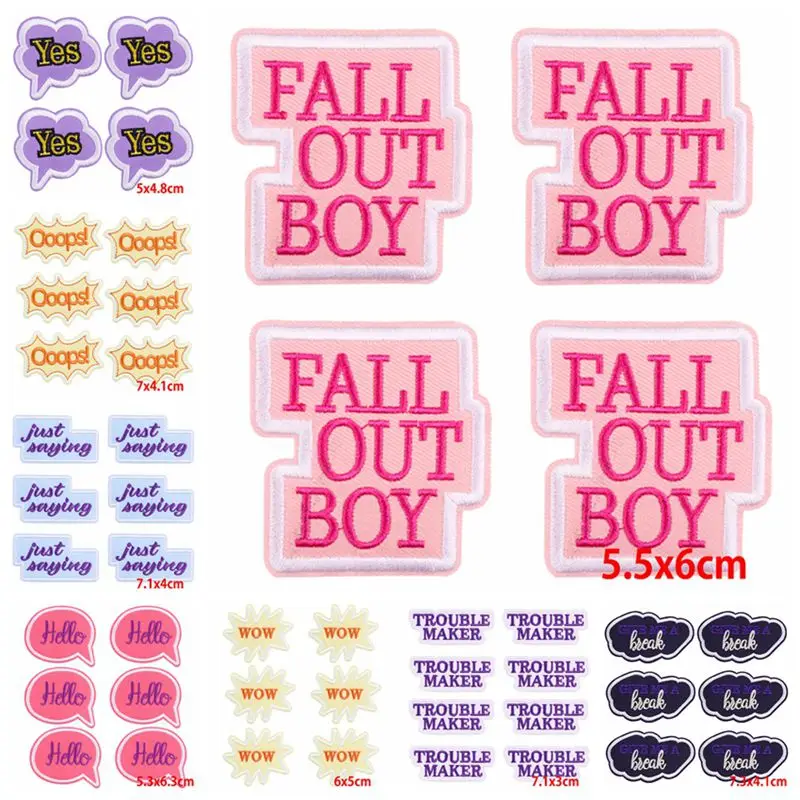 10PCS Wholesale Cartoon Letters Embroidered Patch On Clothes DIY Iron On Patches For Clothing Thermoadhesive Patches For Clothes