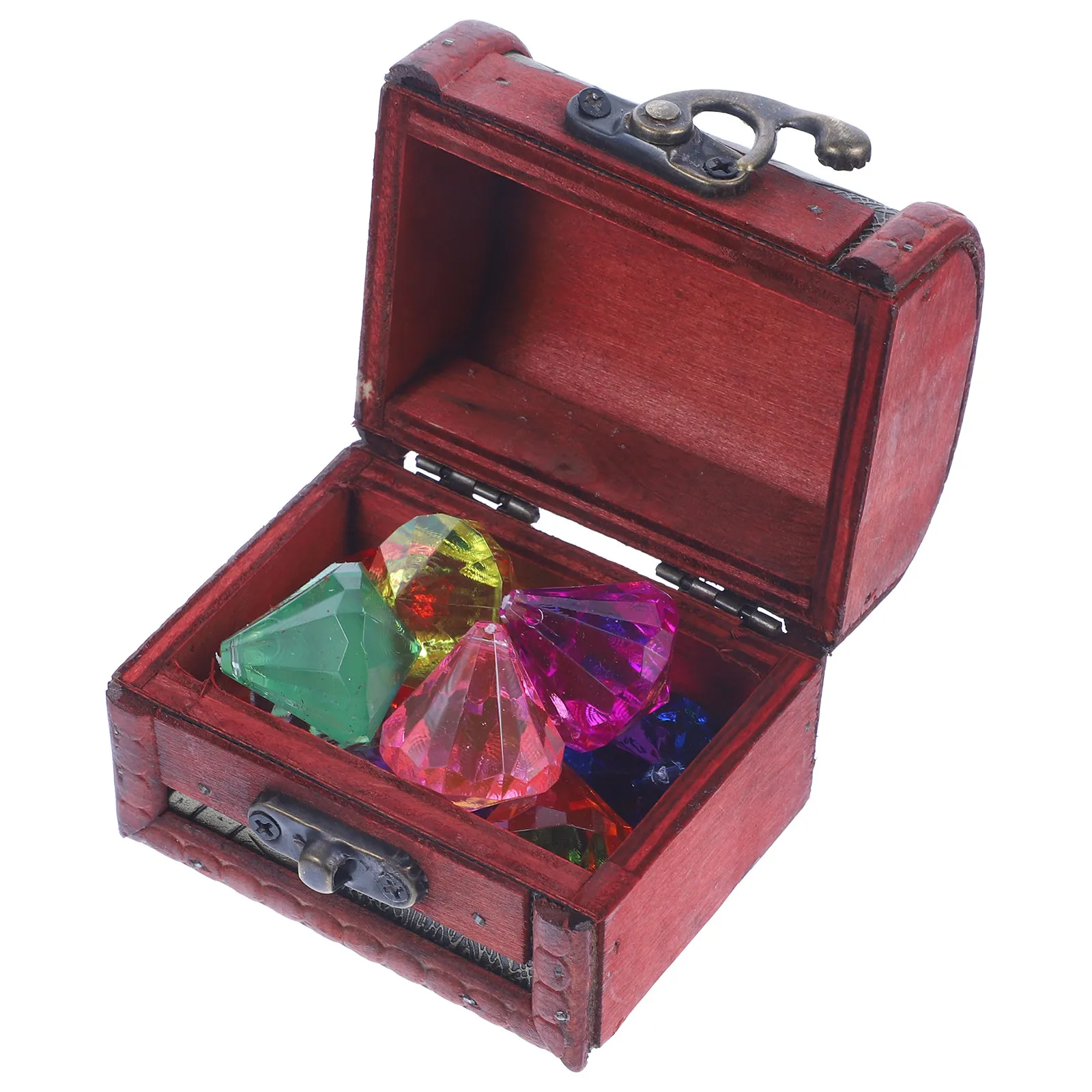 

Набор акриловых камней-самоцветов для детей, деревянный сундук с сокровищами пиратов, компактный органайзер для хранения, декор для вечеринок, Хэллоуина, косплея