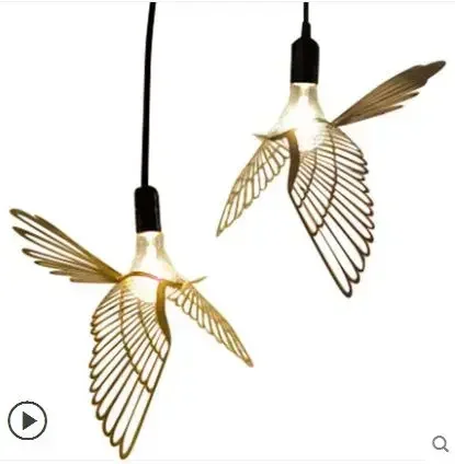 

Bird Wrought Iron Study Bar Restaurant American Creative Bird Chandelier LED Light Pendant Lamps Home Decor Kitchen Dining Hall