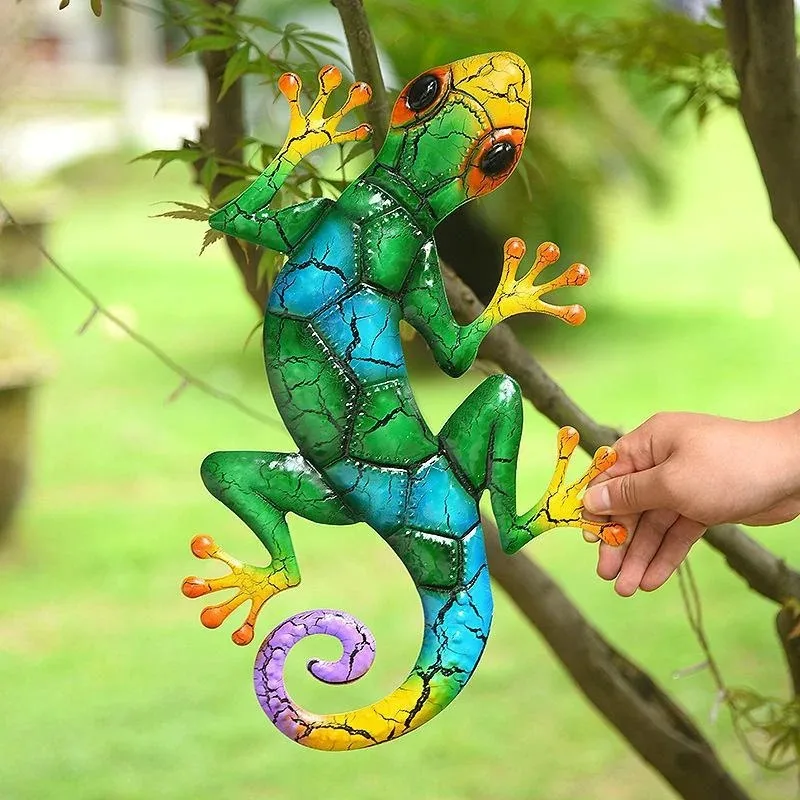 

Gecko Sculpture Outdoor Indoor Suitable Garden Yard Wall Home Garden Decoration Serving Miniature Lizard Ornament Decorative