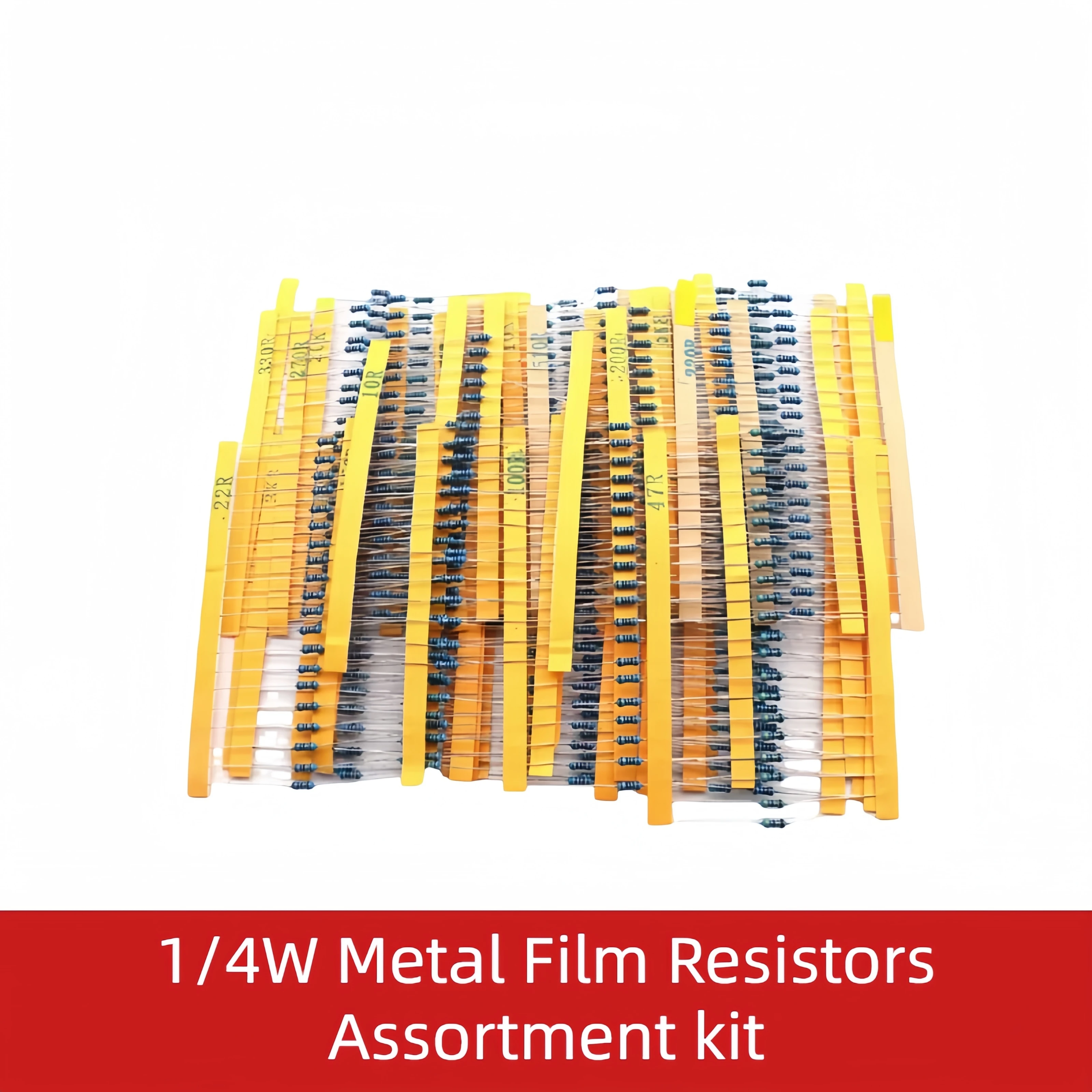 Metal Film Resistores Variedade Kit Set, DIY, 30 Tipos, 20 Cada, 10 Ω ~ 1M, 0.1 Ohm-10M, 1/4W, 600Pcs Box