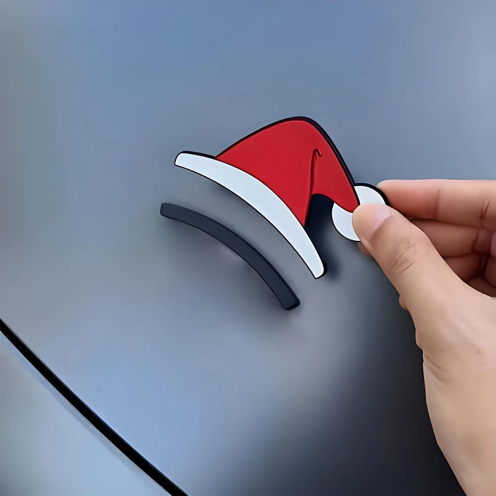 

Car Creative Stickers GlueSanta Claus Hat Sticker, Waterproof Sunscreen Car Sticker Motorcycle Christmas Santa Decoration
