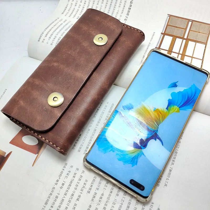 Blongk Universal Mobile Phone Waist Bag Belt Pack Hand-made Leather Sheath Phone holster PHD