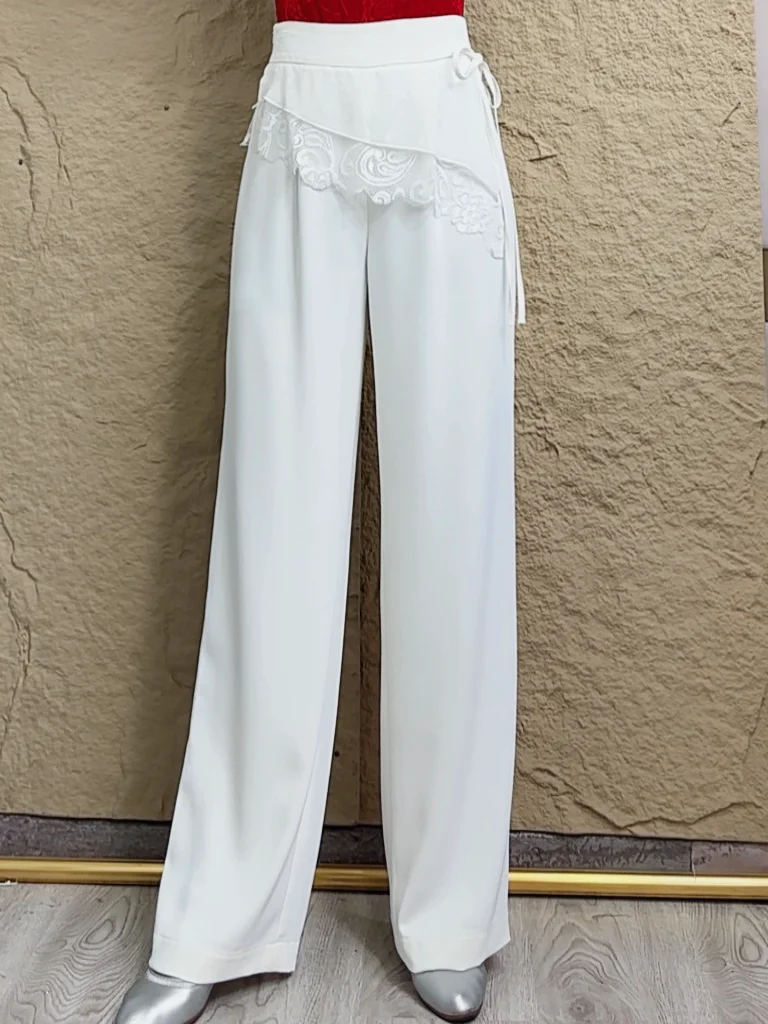 modern-dance-square-dance-pants-high-waist-straight-leg-pants-with-lace-design-for-women-versatile-fitness-yoga-sports-wear
