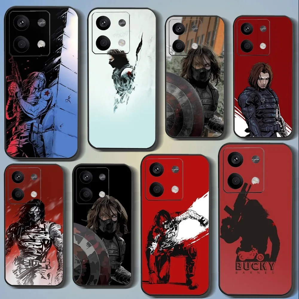 B-Bucky Barnes Winter S-Soldier Phone Case For Xiaomi 11 Redmi Note 11 5G 8T 9A 9 10T Note8Pro Note9 12SUltra Black Case