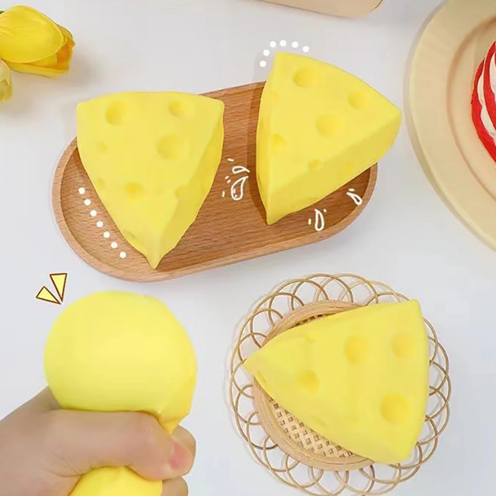 1Pc Cute Cheese Toys Soft 3D Dessert Squeeze Party Relaxed  Relief Kids Birthday Party Decompress Toys Gift