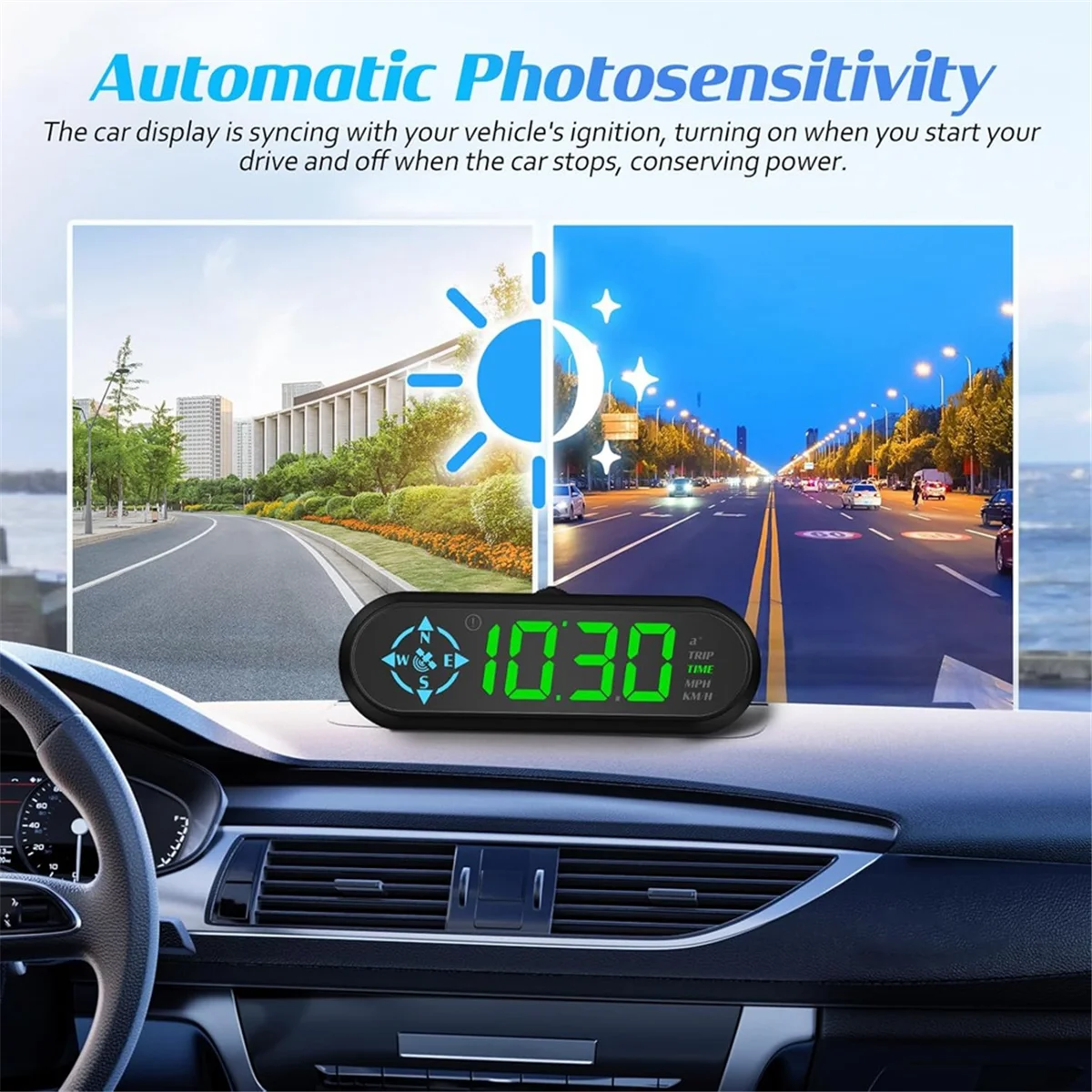 Car Digital GPS Speedometer Car Heads Up Display Speedometer Car Odometer Windshield Smart Speedometer Hud for Vehicle