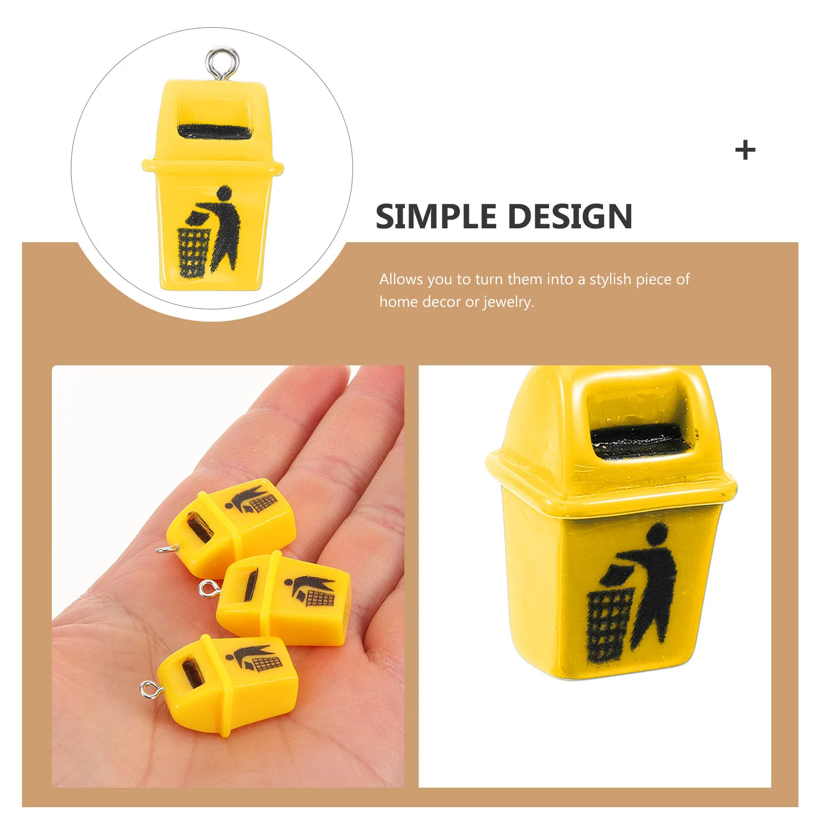 

10pcs Trash Pendant Resin Accessories for Keychains Earrings Jewelry Making Cute Charms For Keychains Crafts Bulk Charms