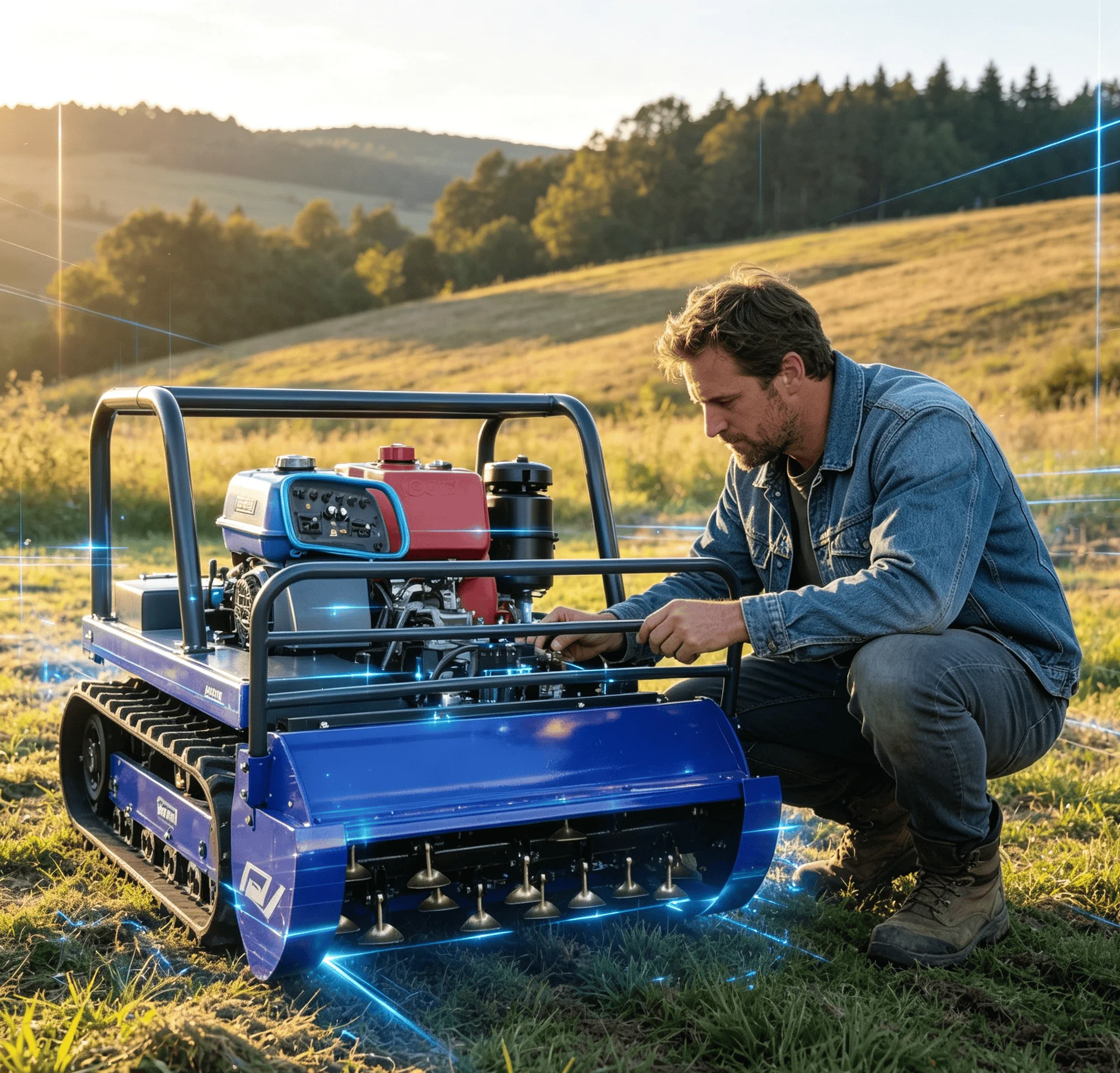 Customized Remote Control Flail Mower low-maintenance foreign trade mulcher with simple low-failure structure.