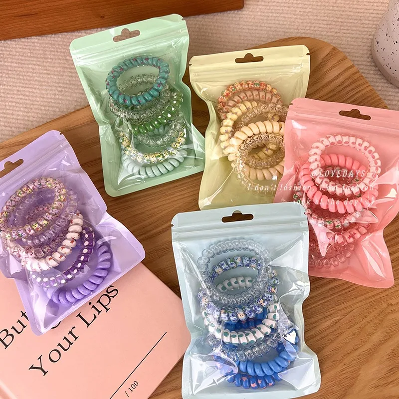 

Plastic Coil Hair Tie Vibrant Multicolor Summer Elastic Durable Simple Ponytail Essential High Stretch Accessory for Women Daily