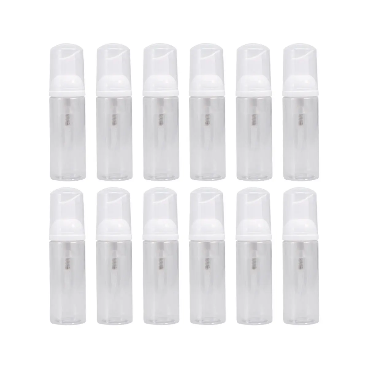 12pcs 50Ml 샴푸 로션 용 리필 가능 빈 병 누출 방지 재사용 가능한 휴대용 펌프 디스펜서 여행용 컨테이너 스킨 케어 도구