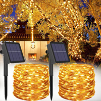 Solar String Lights Outdoor Solar Powered Waterproof Fairy Lights 8 Modes Lights for Christmas Patio Party Tree Yard Decoration