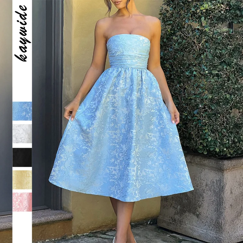

Party Evening Gown, Socialite Style Strapless Dress